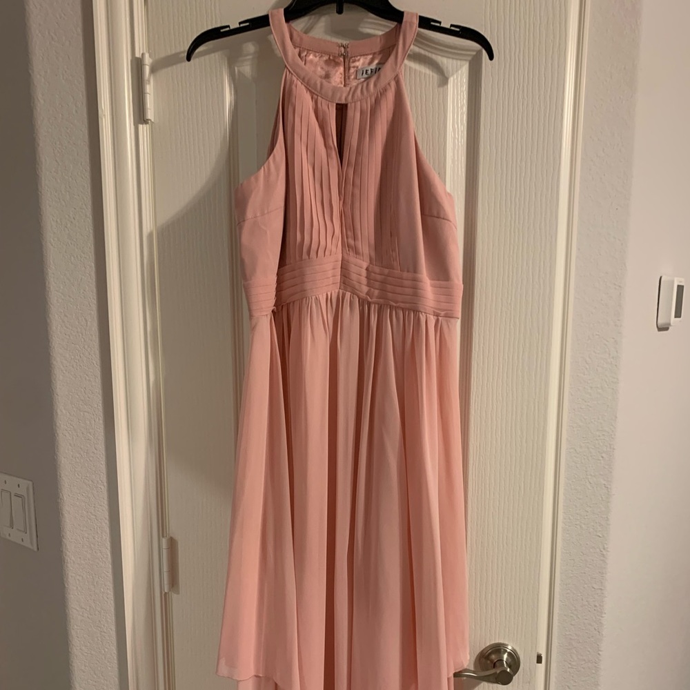 Pink chiffon high low flowy iEFiEL dress size 12.